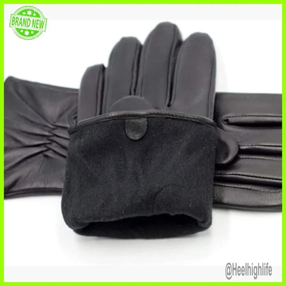 Genuine Sheepskin Leather Gloves Cashmere Lined Women's Medium Cold Weather